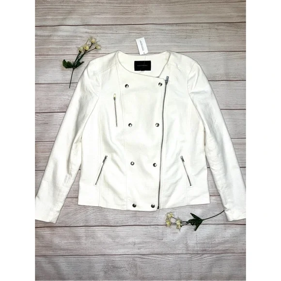 Banana Republic Tweed Asymmetrical Zip Blazer Moto Jacket - Picture 15 of 15